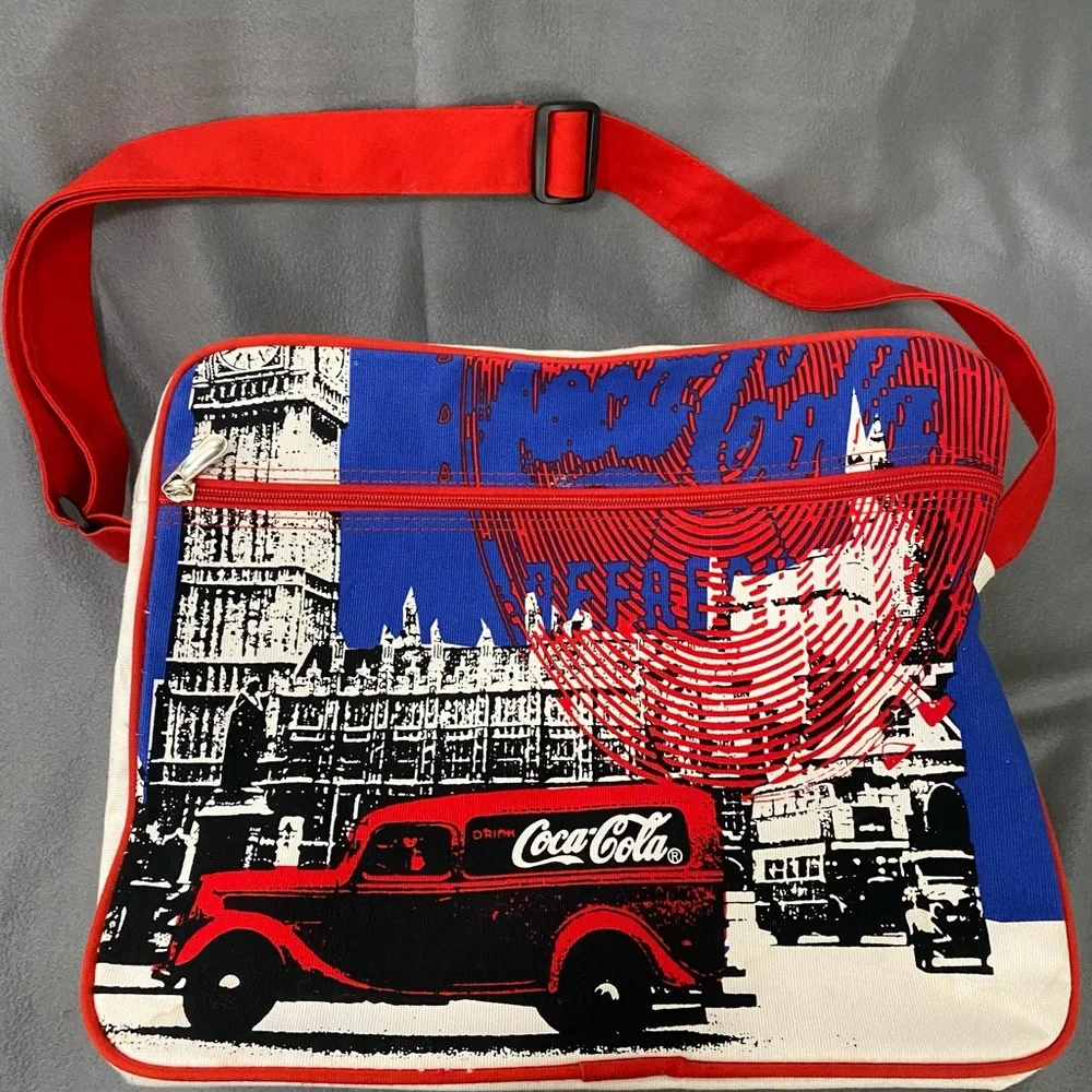 Collectable Coca Cola  Canvas London Calling Union Jack Messenger Crossbody Tote